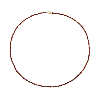 Petite Garnet Beaded Necklace - 18"