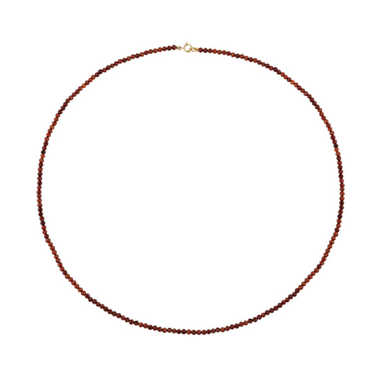 Petite Garnet Beaded Necklace - 18"