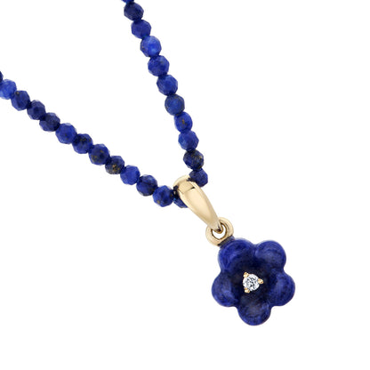Petite Lapis Beaded Necklace - 18"