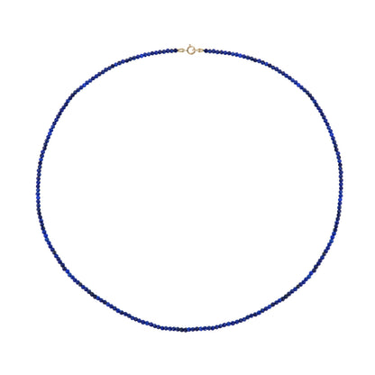 Petite Lapis Beaded Necklace - 18"