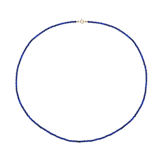 Petite Lapis Beaded Necklace - 18"