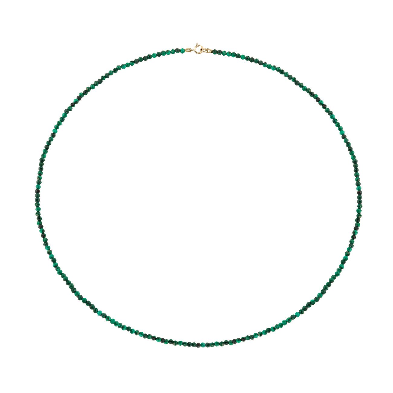 Petite Malachite Beaded Necklace - 18"