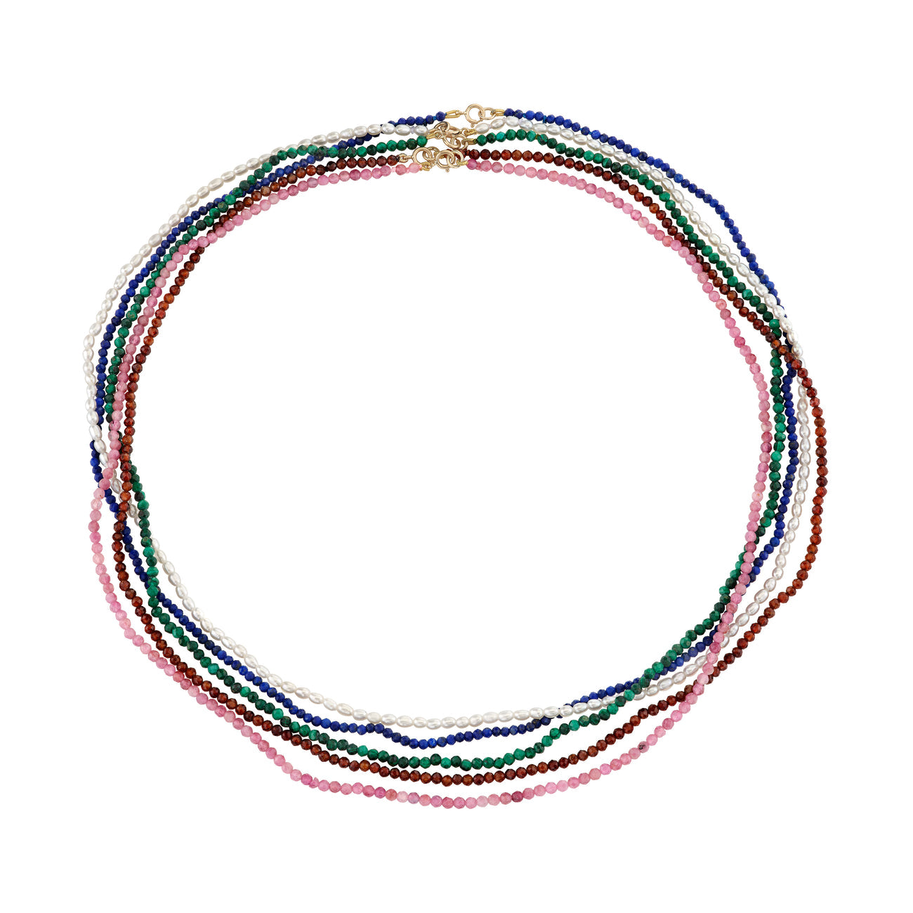 Petite Garnet Beaded Necklace - 18"