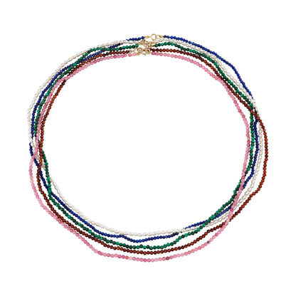 Petite Garnet Beaded Necklace - 18"