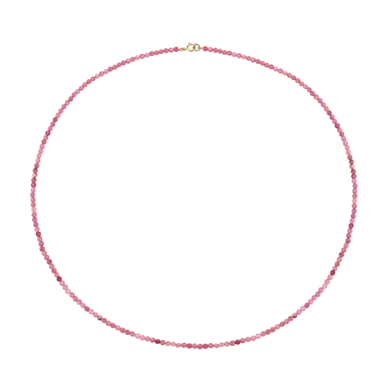 Petite Pink Tourmaline Beaded Necklace - 18"