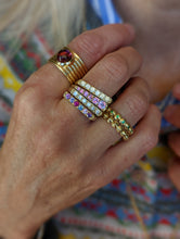 Load image into Gallery viewer, The Edge Straight Stacking Ring - Multi Color Sapphire