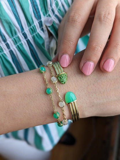 Found Cabochon Bracelet - Turquoise