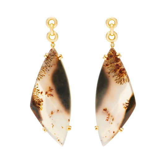 Signature Link Dedritic Agate Earrings