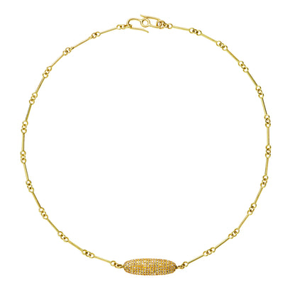 Signature Micro-Link Chain with Diamond Bar