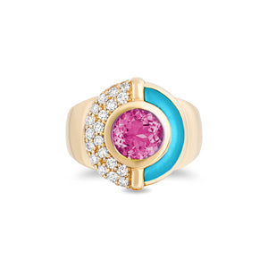 Sugar & Spice Ring with Tourmaline and Turquoise