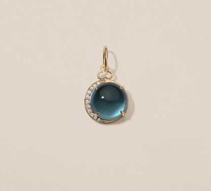 Moon Charm - London Blue Topaz