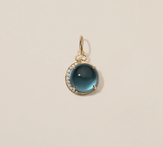 Moon Charm - London Blue Topaz