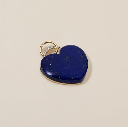 Rock Solid Heart Charm - Lapis