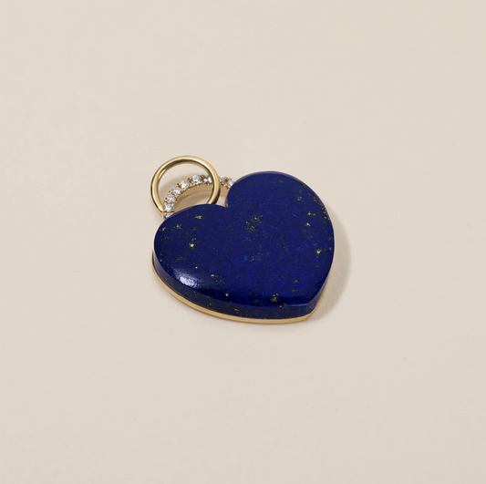 Rock Solid Heart Charm - Lapis