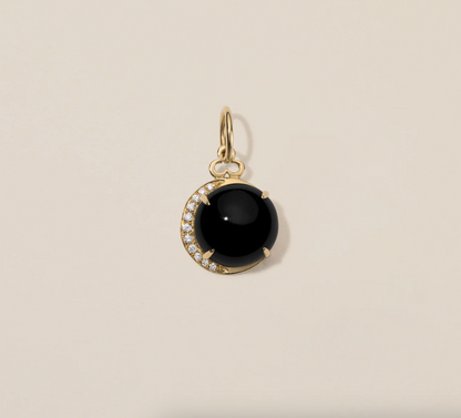 Moon Charm - Black Onyx
