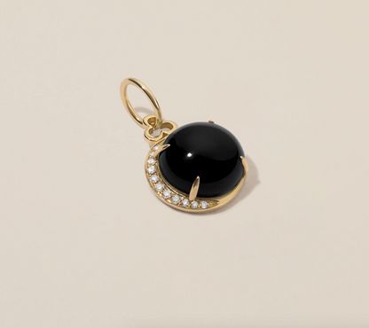 Moon Charm - Black Onyx