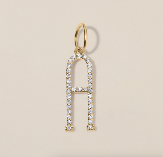 Diamond Character Letter Charm