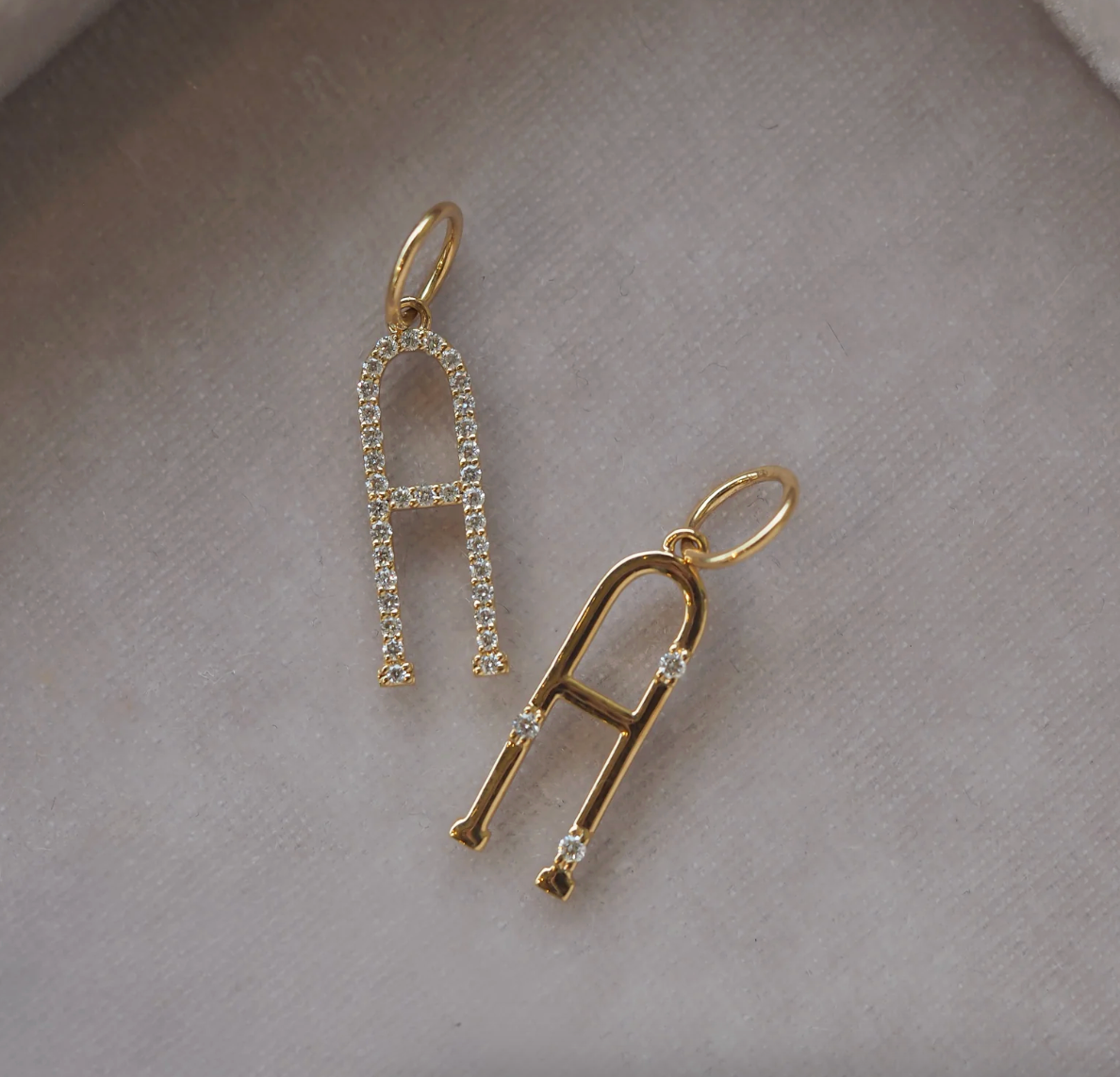 Diamond Character Letter Charm