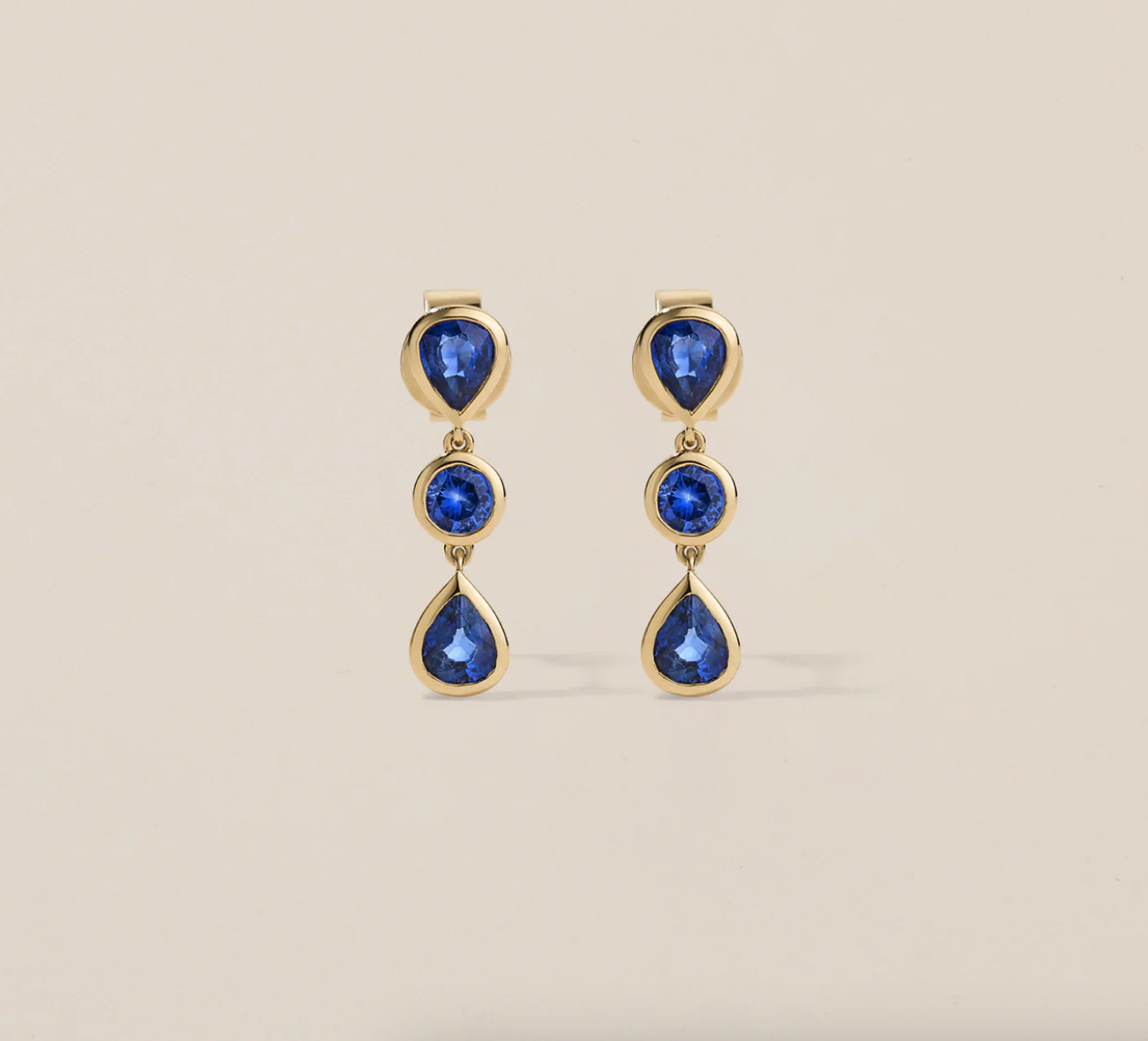 Deluxe Raindrop Earrings - Blue Sapphire