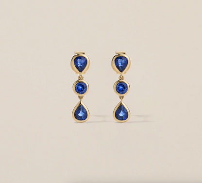 Deluxe Raindrop Earrings - Blue Sapphire