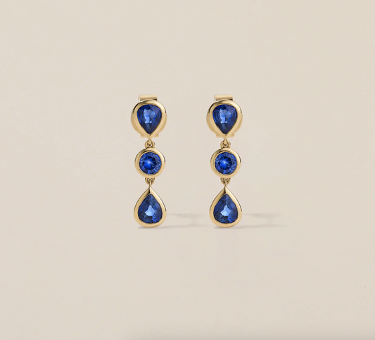 Deluxe Raindrop Earrings - Blue Sapphire