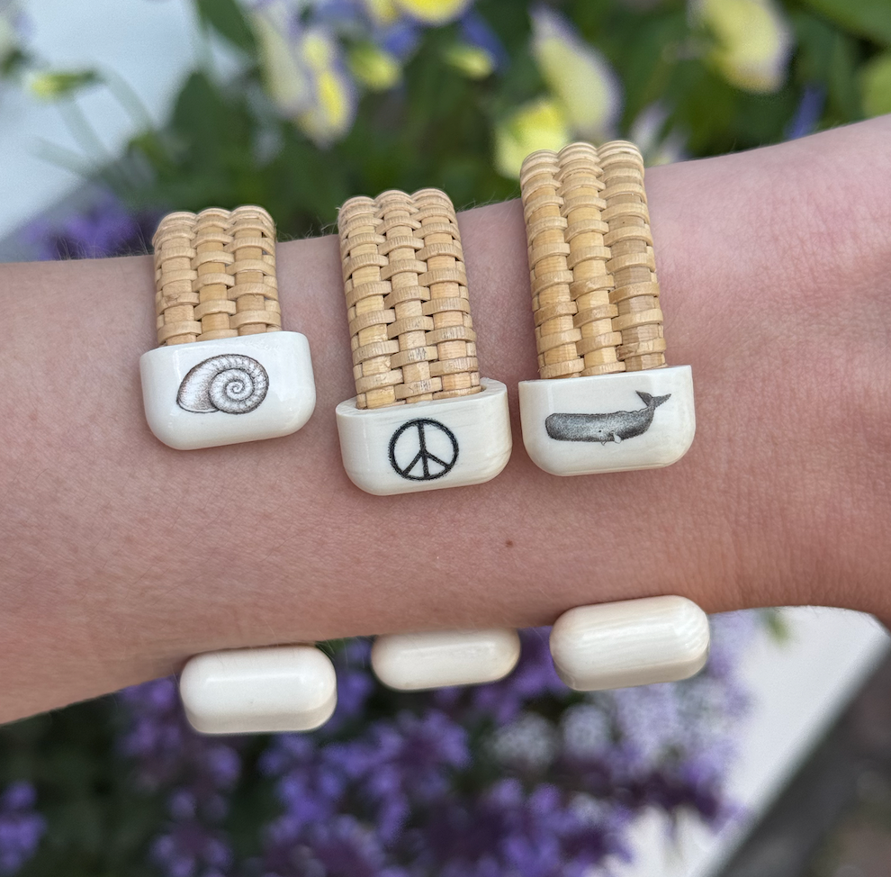 Woven Cuff Bracelet - 1/2" - Peace Sign