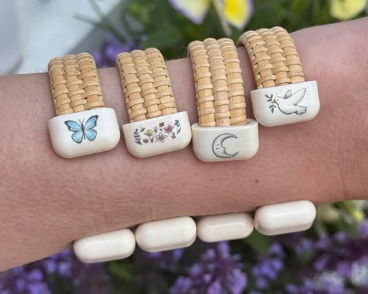 Woven Cuff Bracelet - 1/2" - Moon