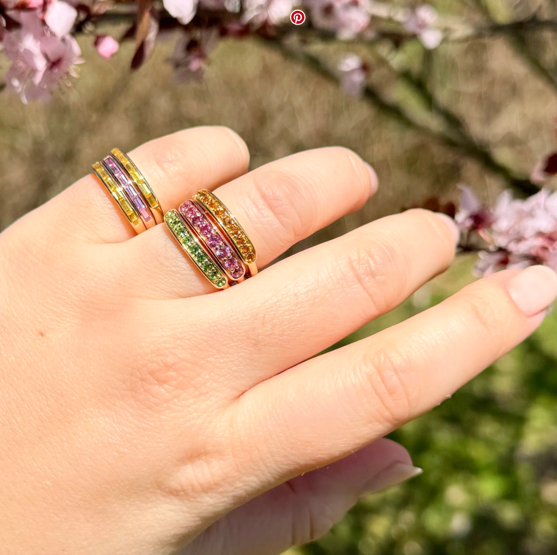 Cirque Half Eternity Band with Tsavorite Garnet