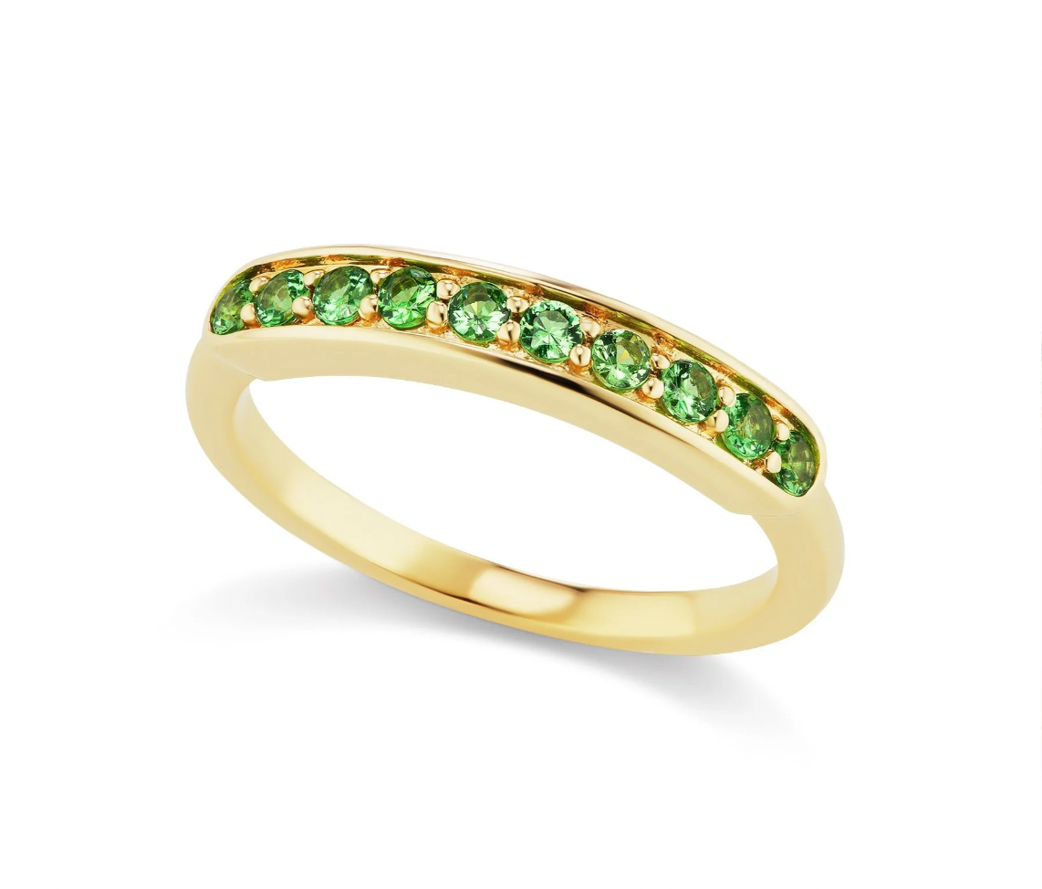 Cirque Half Eternity Band with Tsavorite Garnet