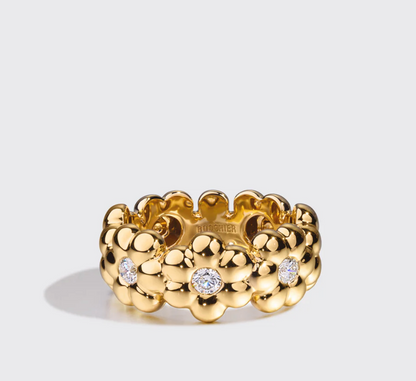Diamond Flower Puff Ring