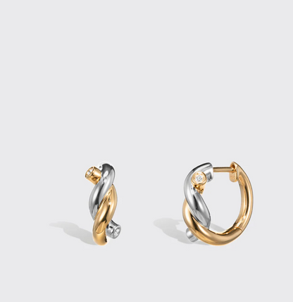 Ties Huggies - White + Yellow Gold