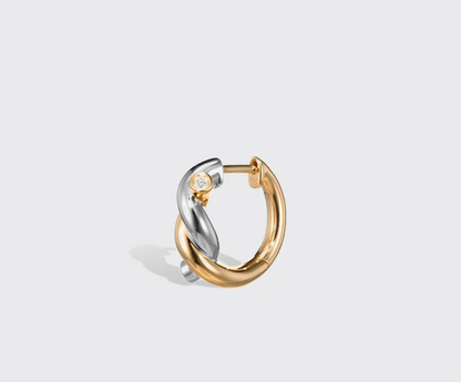 Ties Huggies - White + Yellow Gold