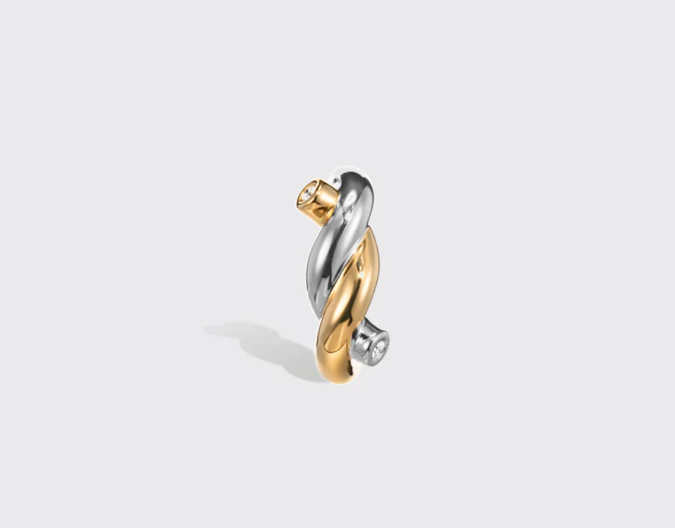 Ties Huggies - White + Yellow Gold