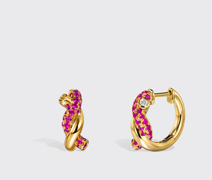 Small Ties Earrings with Pink Sapphires