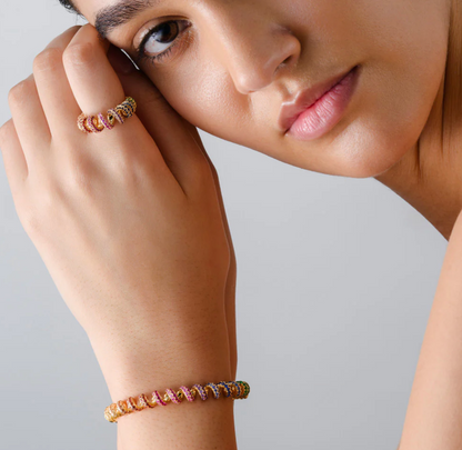 Jumbo Sapphire Rainbow Slinkee Ring