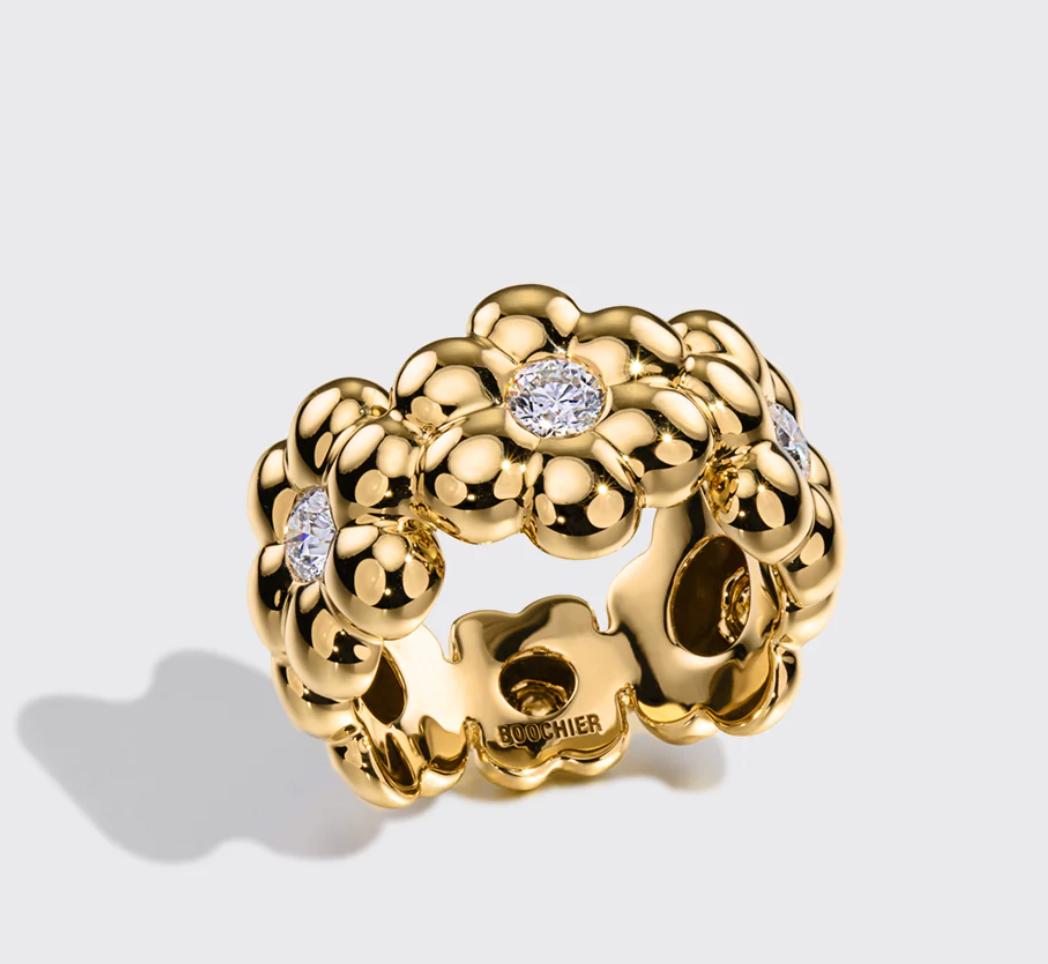 Jumbo Diamond Flower Puff Ring