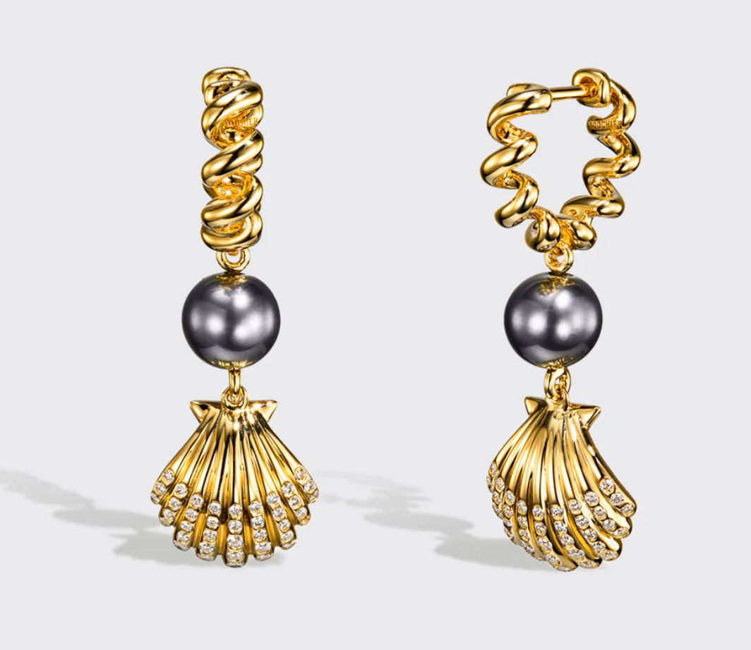 Diamond Shell Earrings