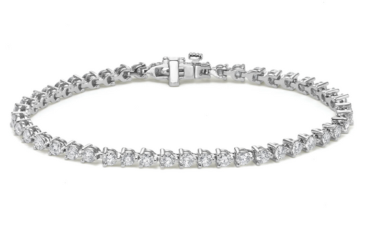 3 Prong Tennis Bracelet - 3ctw - 14k White Gold