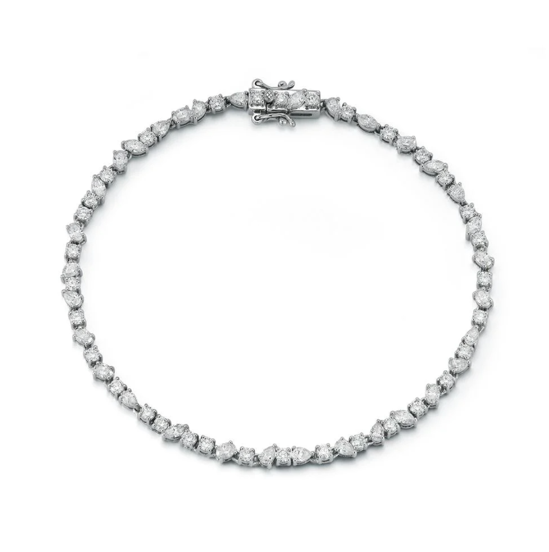 Mixed Shape Diamond Bracelet - 2.78ctw - 14k White Gold