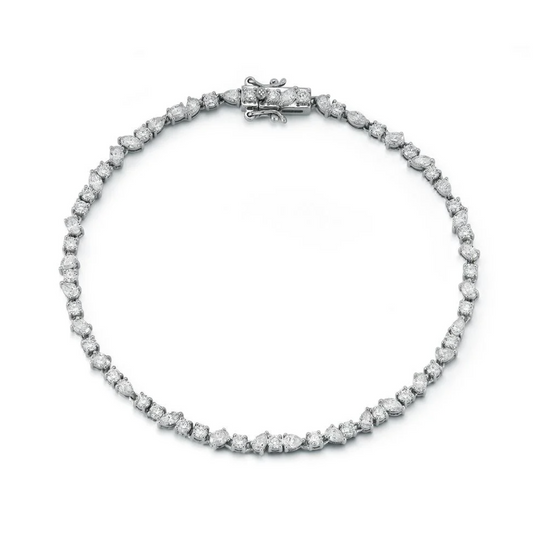 Mixed Shape Diamond Bracelet - 2.78ctw - 14k White Gold
