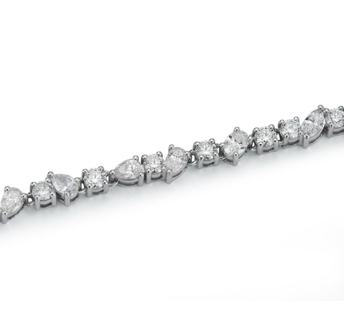 Mixed Shape Diamond Bracelet - 2.78ctw - 14k White Gold