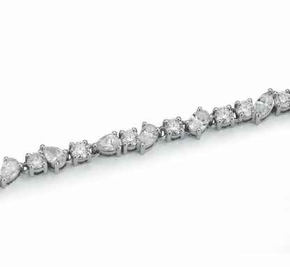Mixed Shape Diamond Bracelet - 2.78ctw - 14k White Gold