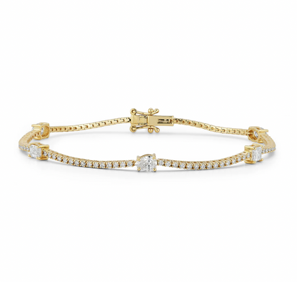 Multi Shape Diamond Tennis Bracelet