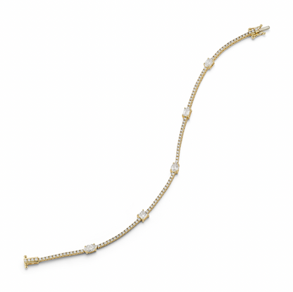 Multi Shape Diamond Tennis Bracelet