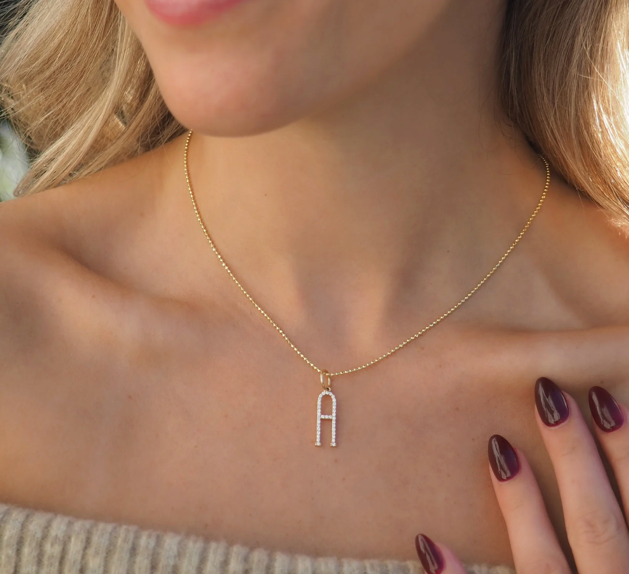 Diamond Character Letter Charm