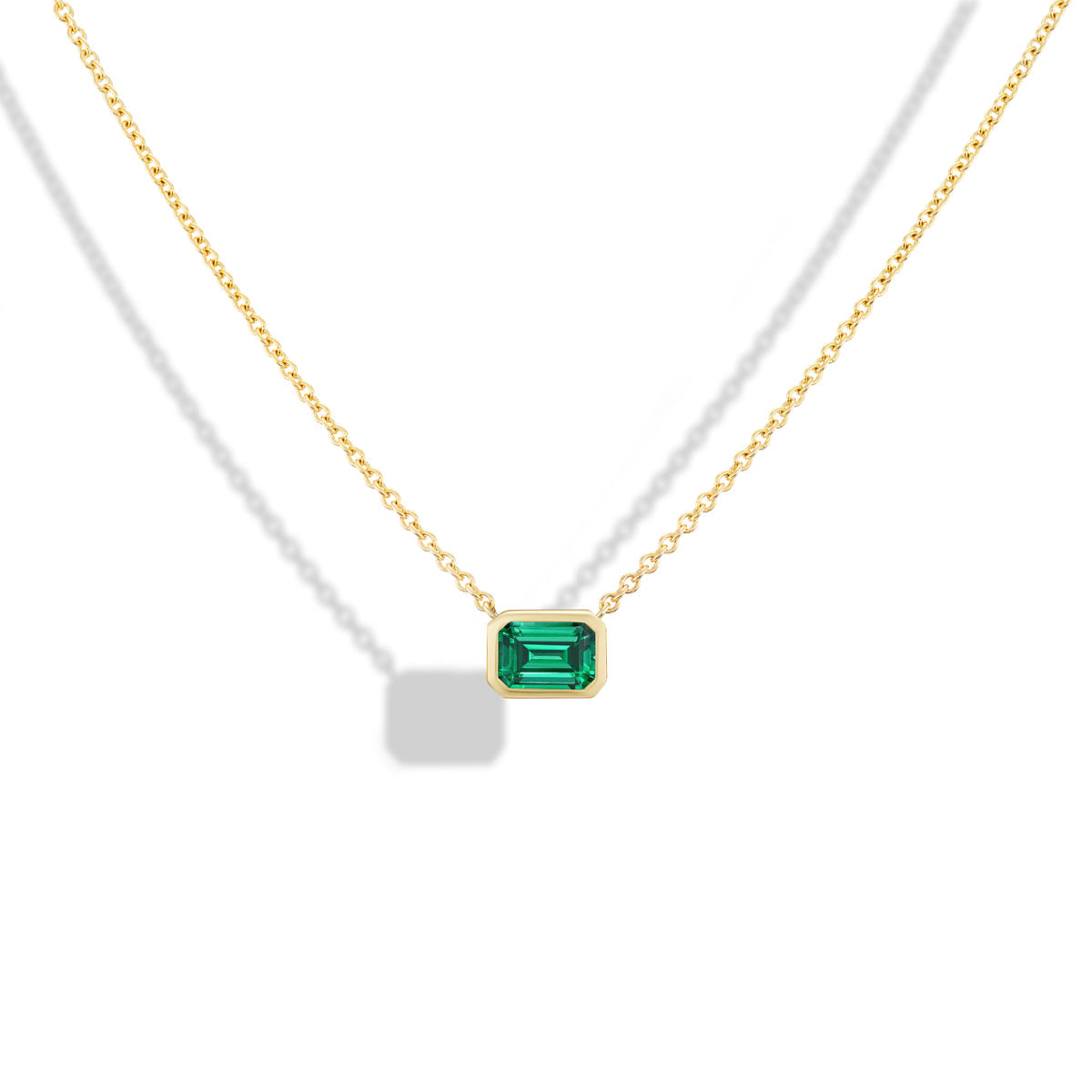 Emerald Cut Emerald Necklace