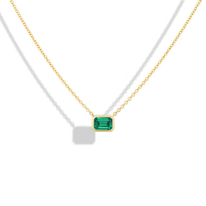 Emerald Cut Emerald Necklace