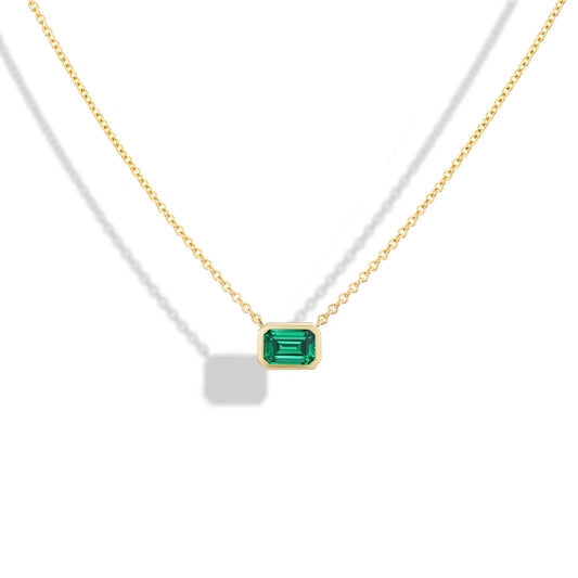 Emerald Cut Emerald Necklace