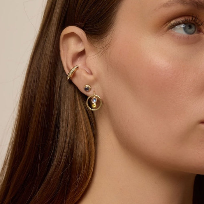 Sapphire Venn Earrings - Moonstone - Small