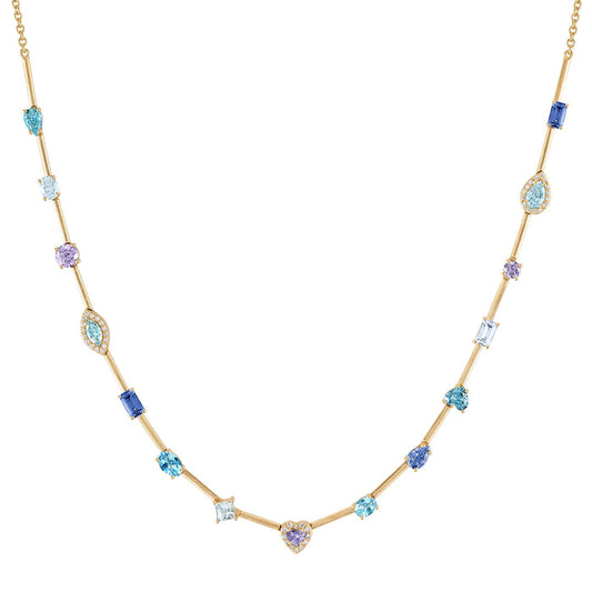 Rock Candy Necklace - Blue - 16"